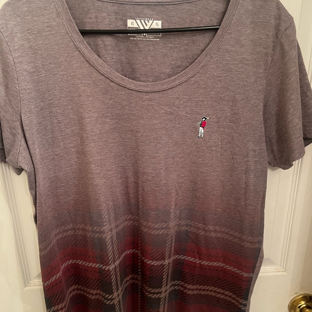RBC Heritage Golf Gray and Red Women's Top with logo